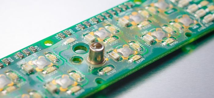 a custom tactile dome product with water damage