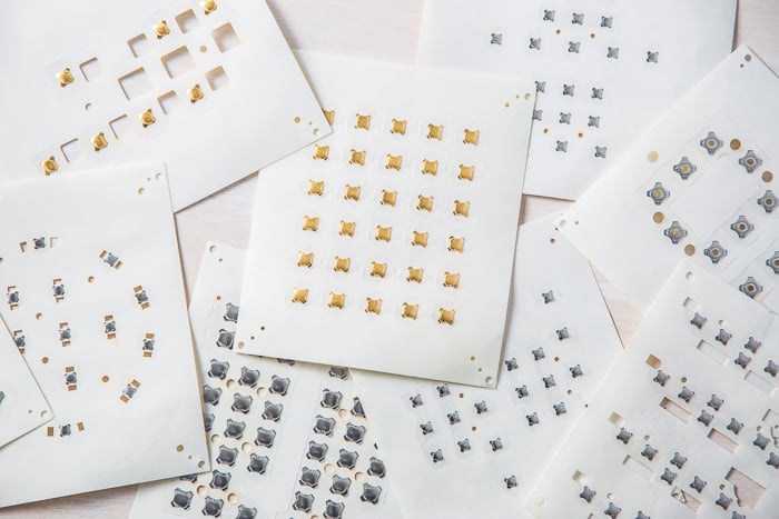 metal dome switch arrays for circuit boards