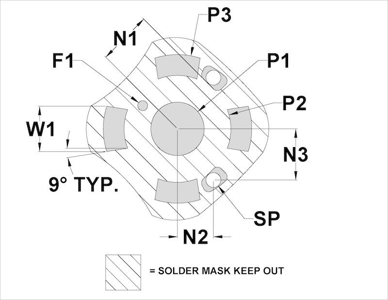 Circuit imprimé simple face 3 pieds