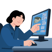 Animation showing Snaptron's team reviewing your tactile switch design services